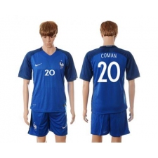 France #20 Coman Blue Soccer Country Jersey