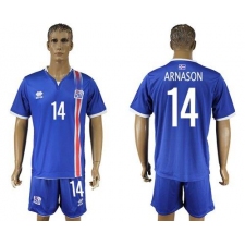 Iceland #14 Arnason Home Soccer Country Jersey