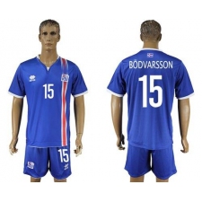 Iceland #15 Bodvarsson Home Soccer Country Jersey
