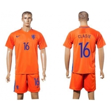 Holland #16 Clasie Home Soccer Country Jersey