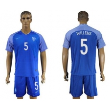 Holland #5 Willems Away Soccer Country Jersey