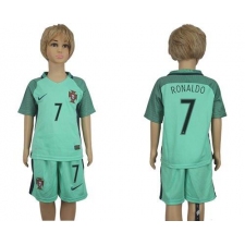 Portugal #7 Ronaldo Away Kid Soccer Country Jersey