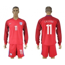 England #11 Lallana Away Long Sleeves Soccer Country Jersey