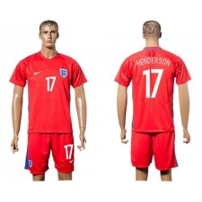 England #17 Henderson Away Soccer Country Jersey