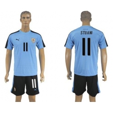 Uruguay #11 Stuani Home Soccer Country Jersey