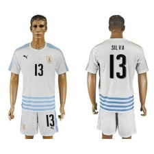 Uruguay #13 Silva Away Soccer Country Jersey