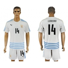 Uruguay #14 Lodeiro Away Soccer Country Jersey