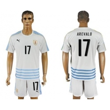 Uruguay #17 Arevalo Away Soccer Country Jersey