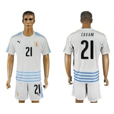 Uruguay #21 Cavani Away Soccer Country Jersey