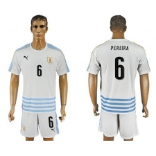 Uruguay #6 Pereira Away Soccer Country Jersey