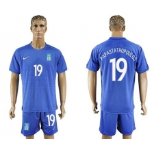 Greece #19 Papastathopoulos Away Soccer Country Jersey