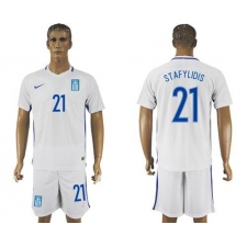 Greece #21 Stafylidis Home Soccer Country Jersey
