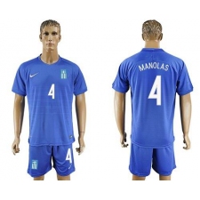 Greece #4 Manolas Away Soccer Country Jersey