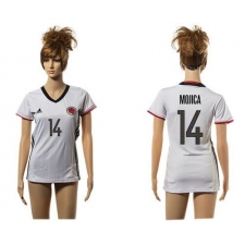 Women's Colombia #14 Mojica Away Soccer Country Jersey