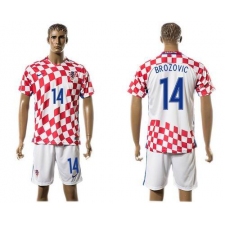 Croatia #14 Brozovic Home Soccer Country Jersey
