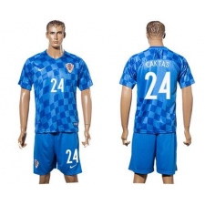 Croatia #24 Caktas Away Soccer Country Jersey