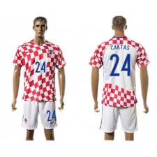 Croatia #24 Caktas Home Soccer Country Jersey