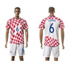 Croatia #6 Lovren Home Soccer Country Jersey