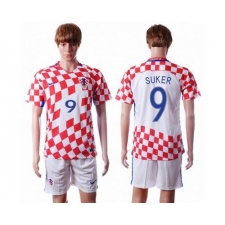 Croatia #9 Suker Home Soccer Country Jersey