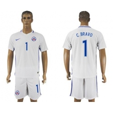 Chile #1 C.Bravo Away Soccer Country Jersey