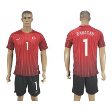 Turkey #1 Babacan Home Soccer Country Jersey