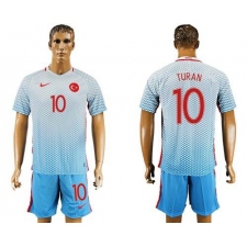 Turkey #10 Turan Away Soccer Country Jersey