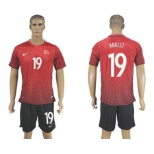 Turkey #19 Malli Home Soccer Country Jersey