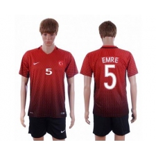 Turkey #5 Emre Home Soccer Country Jersey