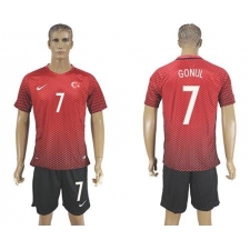 Turkey #7 Gonul Home Soccer Country Jersey