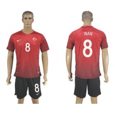 Turkey #8 INAN Home Soccer Country Jersey