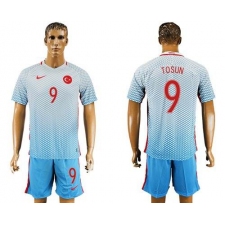 Turkey #9 Tosun Away Soccer Country Jersey