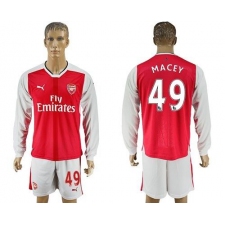 Arsenal #49 Macey Red Home Long Sleeves Soccer Club Jersey