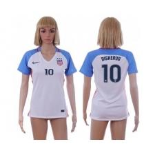Women's USA #10 Diskerud Home Soccer Country Jersey