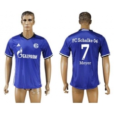 Schalke 04 #7 Meyer Blue Home Soccer Club Jersey