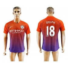 Manchester City #18 Delph Sec Away Soccer Club Jersey