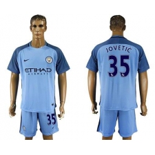 Manchester City #35 Jovetic Home Soccer Club Jersey
