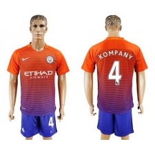 Manchester City #4 Kompany Sec Away Soccer Club Jersey