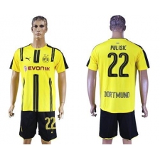 Dortmund #22 Pulisic Home Soccer Club Jersey