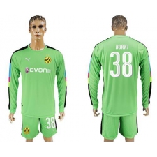 Dortmund #38 Burki Green Long Sleeves Goalkeeper Soccer Club Jersey
