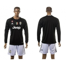 Juventus Blank Black Goalkeeper Long Sleeves Soccer Club Jersey