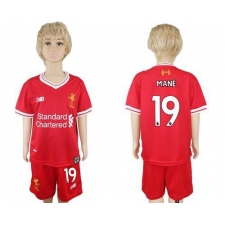 Liverpool #19 Mane Red Home Kid Soccer Club Jersey