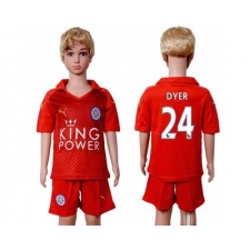 Leicester City #24 Dyer Away Kid Soccer Club Jersey