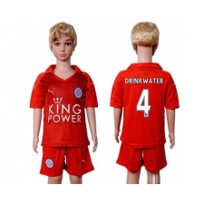 Leicester City #4 Drinkwater Away Kid Soccer Club Jersey