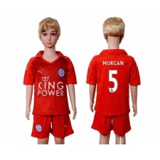 Leicester City #5 Morgan Away Kid Soccer Club Jersey