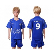 Leicester City #9 Vardy Home Kid Soccer Club Jersey