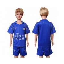 Leicester City Blank Home Kid Soccer Club Jersey