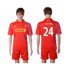 Liverpool #24 Allen Red Home Soccer Club Jersey