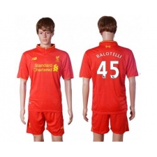 Liverpool #45 Balotelli Red Home Soccer Club Jersey