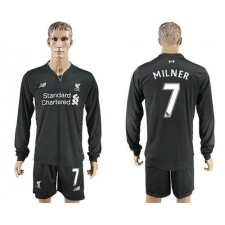 Liverpool #7 Milner Away Long Sleeves Soccer Club Jersey