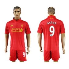 Liverpool #9 Aspas Red Home Soccer Club Jersey